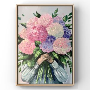 Floral: hortensje błękitne 80x60cm