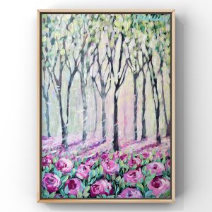 Seria leśna: Powiew 50x70cm  w grubej ramie typu pudełkowego