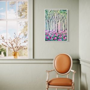 Seria leśna: Powiew 50x70cm  w grubej ramie typu pudełkowego