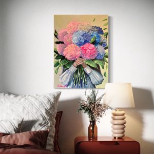 hortensje oliwkowe 80×60 cm