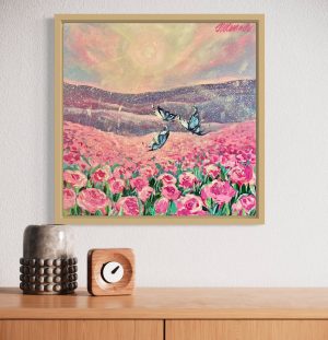 Seria leśna: Pole nieskończonych możliwości 40x40cm  w grubej ramie typu pudełkowego