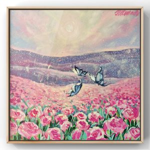 Seria leśna: Pole nieskończonych możliwości 40x40cm  w grubej ramie typu pudełkowego