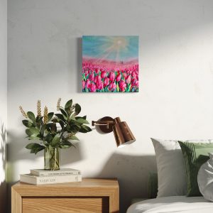 Floral: Różowe tulipany 40x40cm