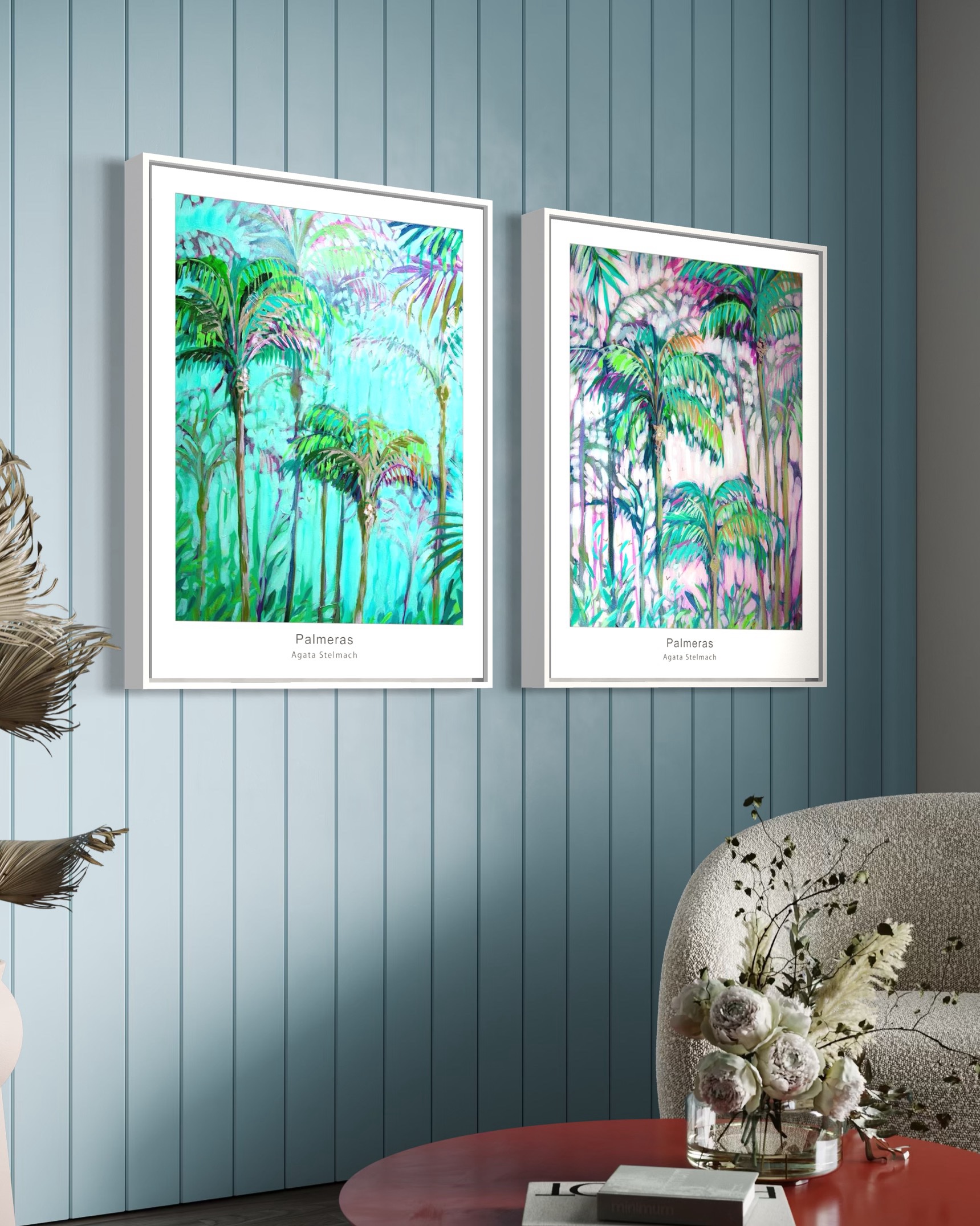 Zestaw "Palmeras grandes", 2x A2+ (43,2x61cm), dostawa w cenie! - obrazek 2