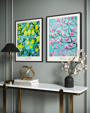 Zestaw „Wakacje” cytryny i magnolie, 2x A2+ (43,2x61cm), dostawa w cenie!