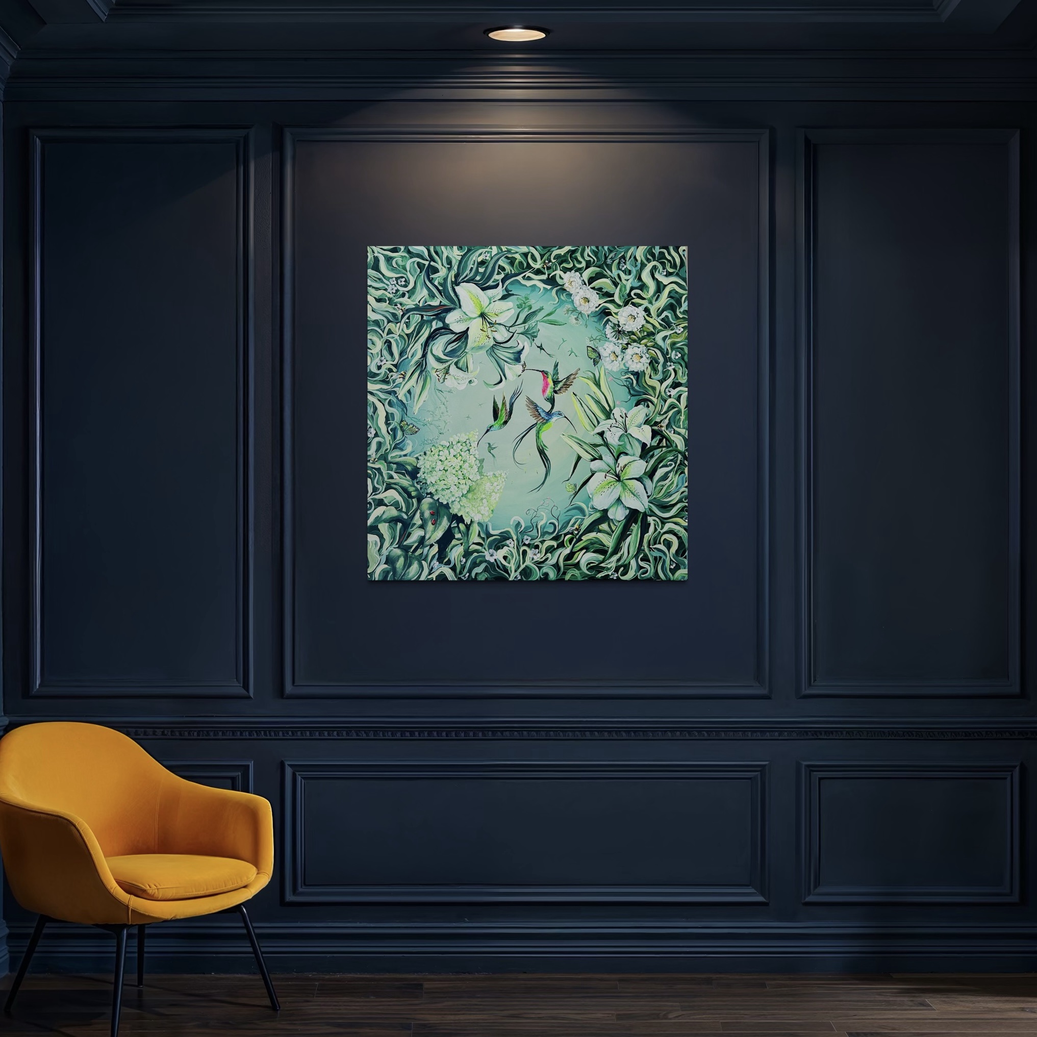 Dream Garden: Mysterious Garden 80x80cm, płótno lniane - obrazek 8