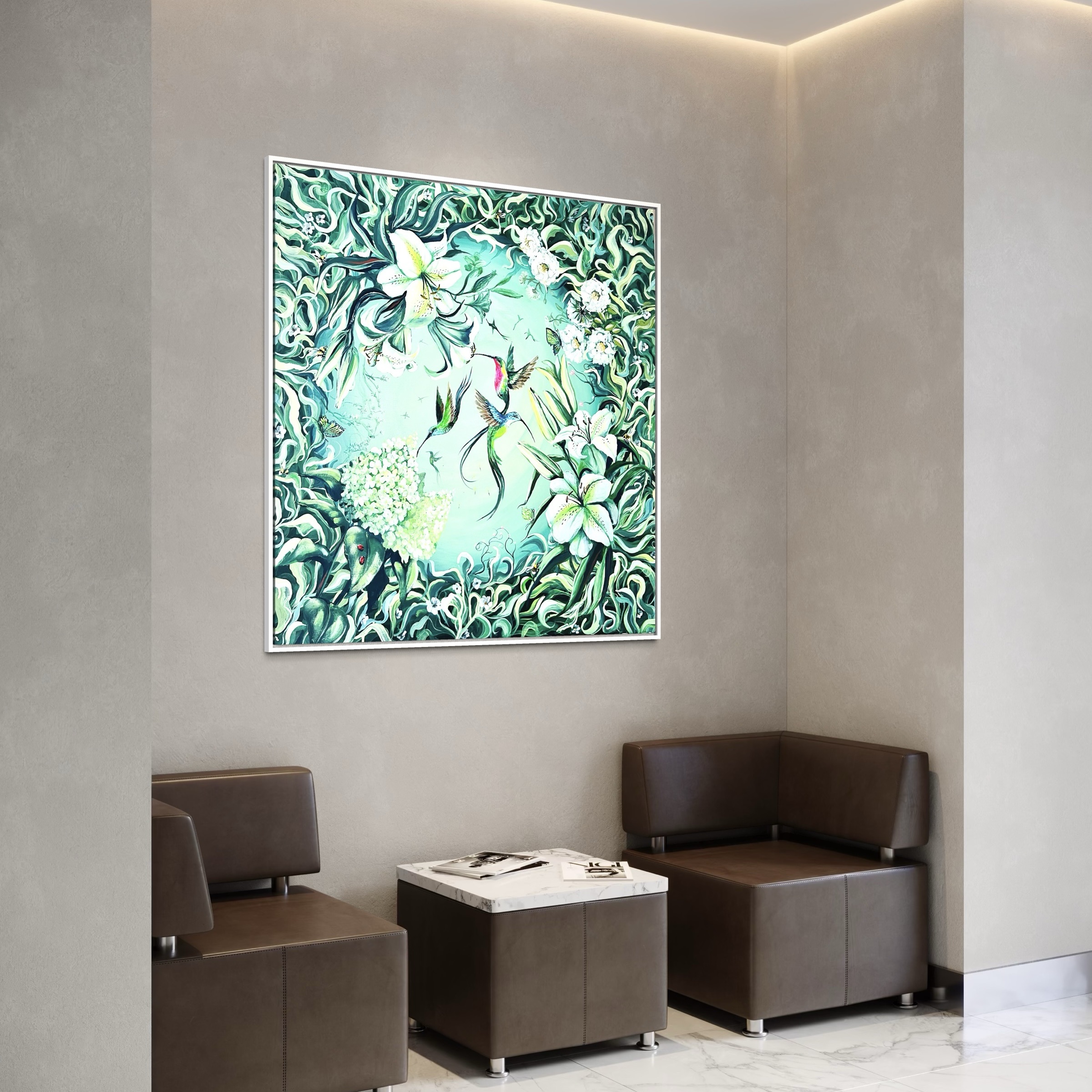 Dream Garden: Mysterious Garden 80x80cm, płótno lniane - obrazek 10