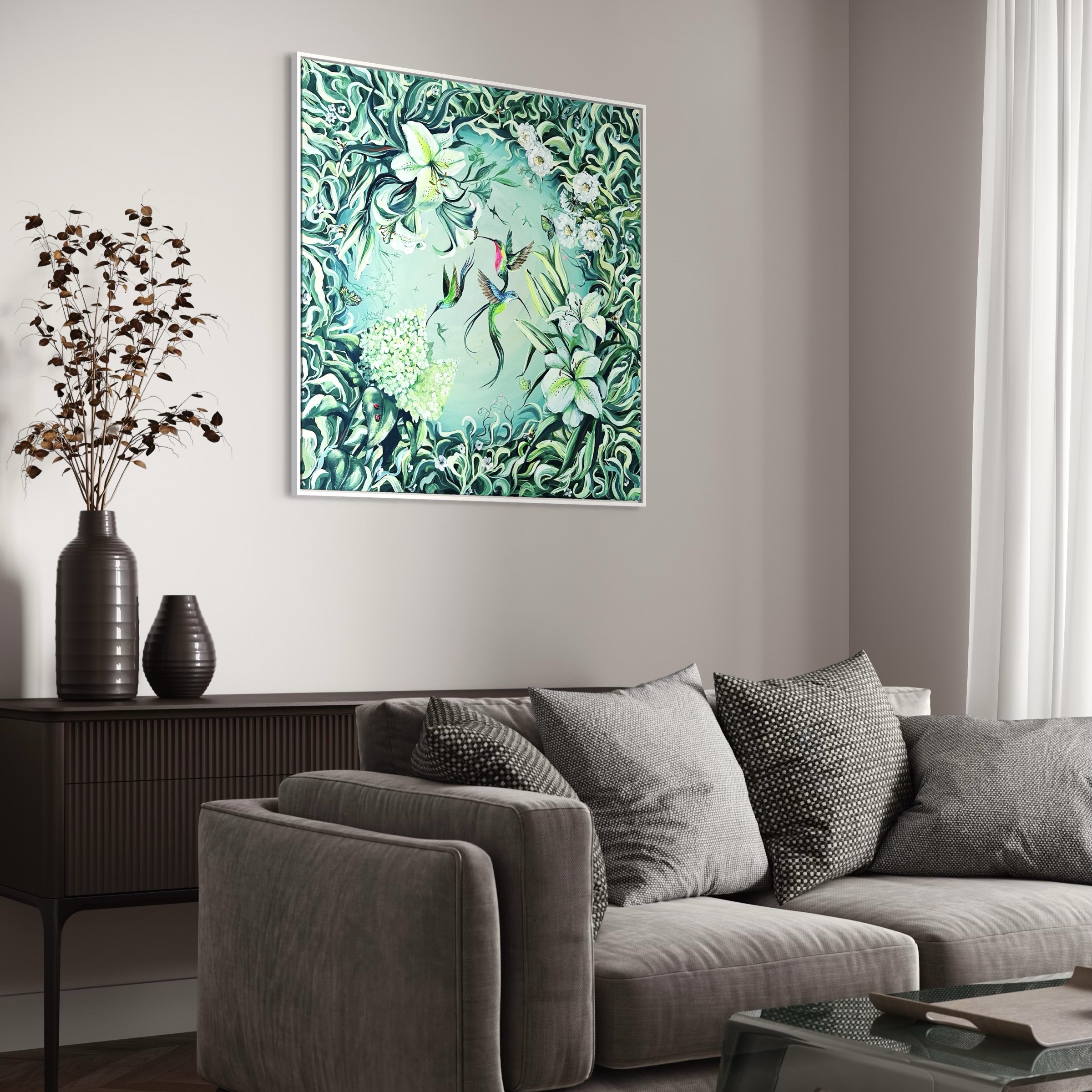 Dream Garden: Mysterious Garden 80x80cm, płótno lniane - obrazek 5