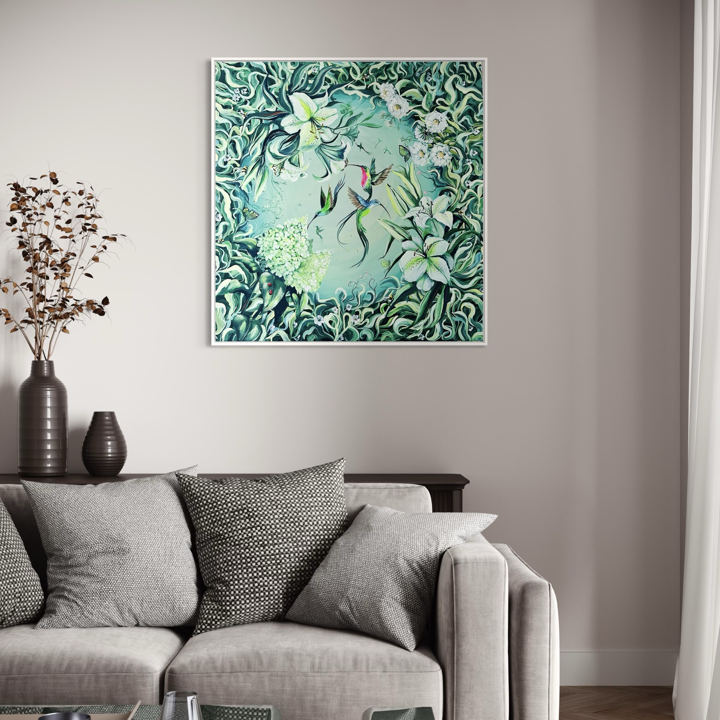 Dream Garden: Mysterious Garden 80x80cm, płótno lniane - obrazek 4