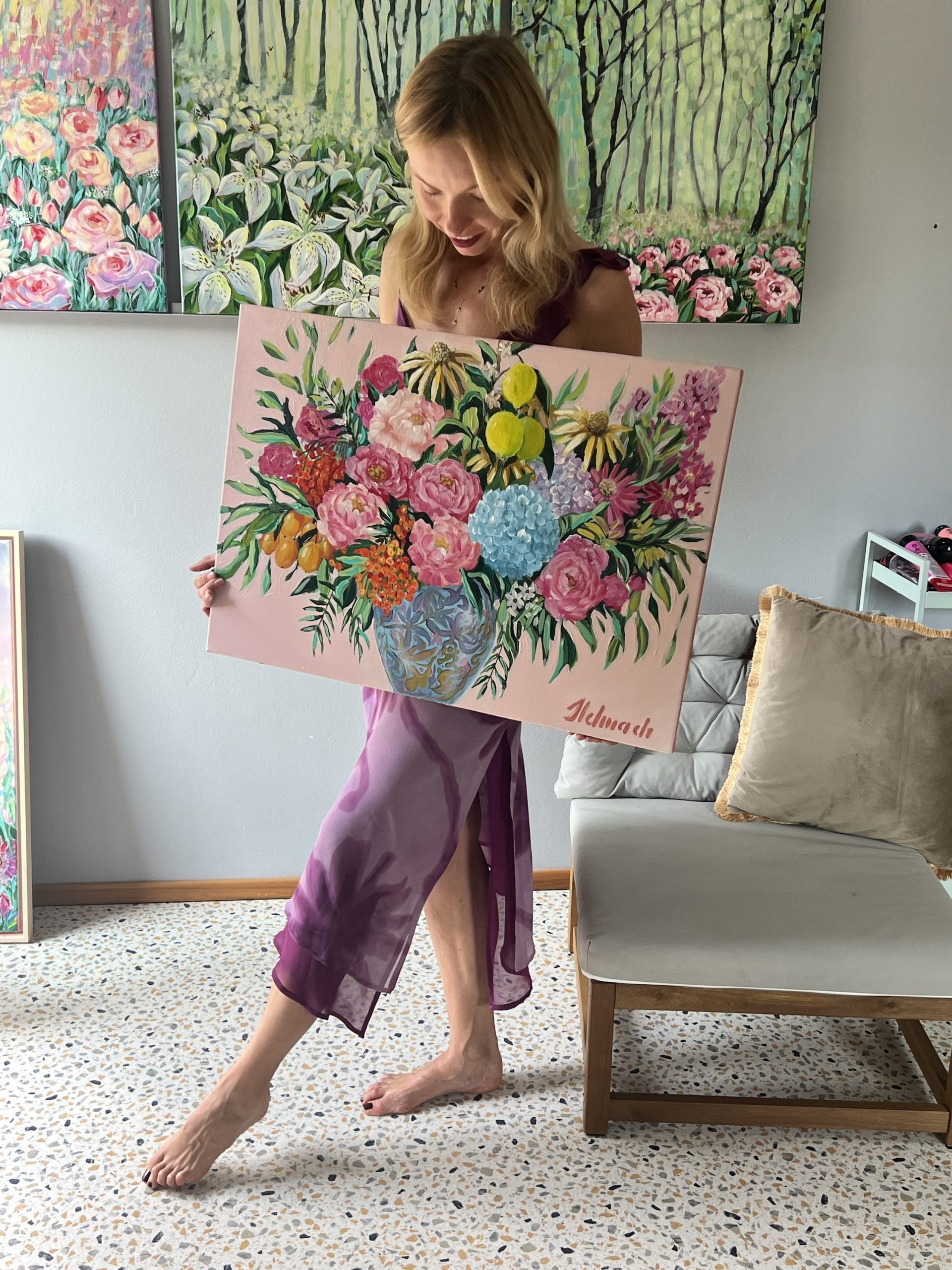 Flower Symphony: Bukiet Obfitości (wianek) 70x50cm - obrazek 14