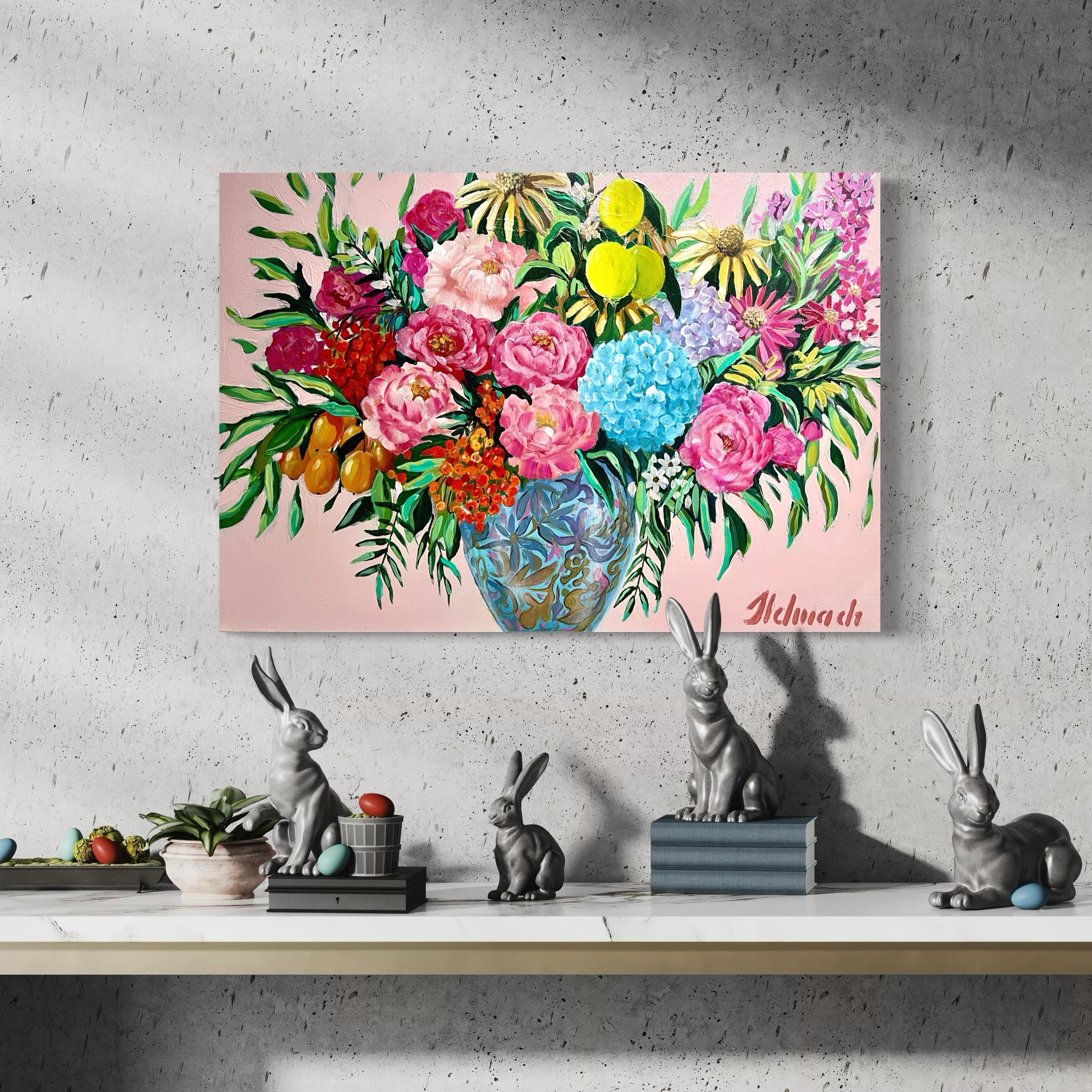 Flower Symphony: Bukiet Obfitości (wianek) 70x50cm - obrazek 8