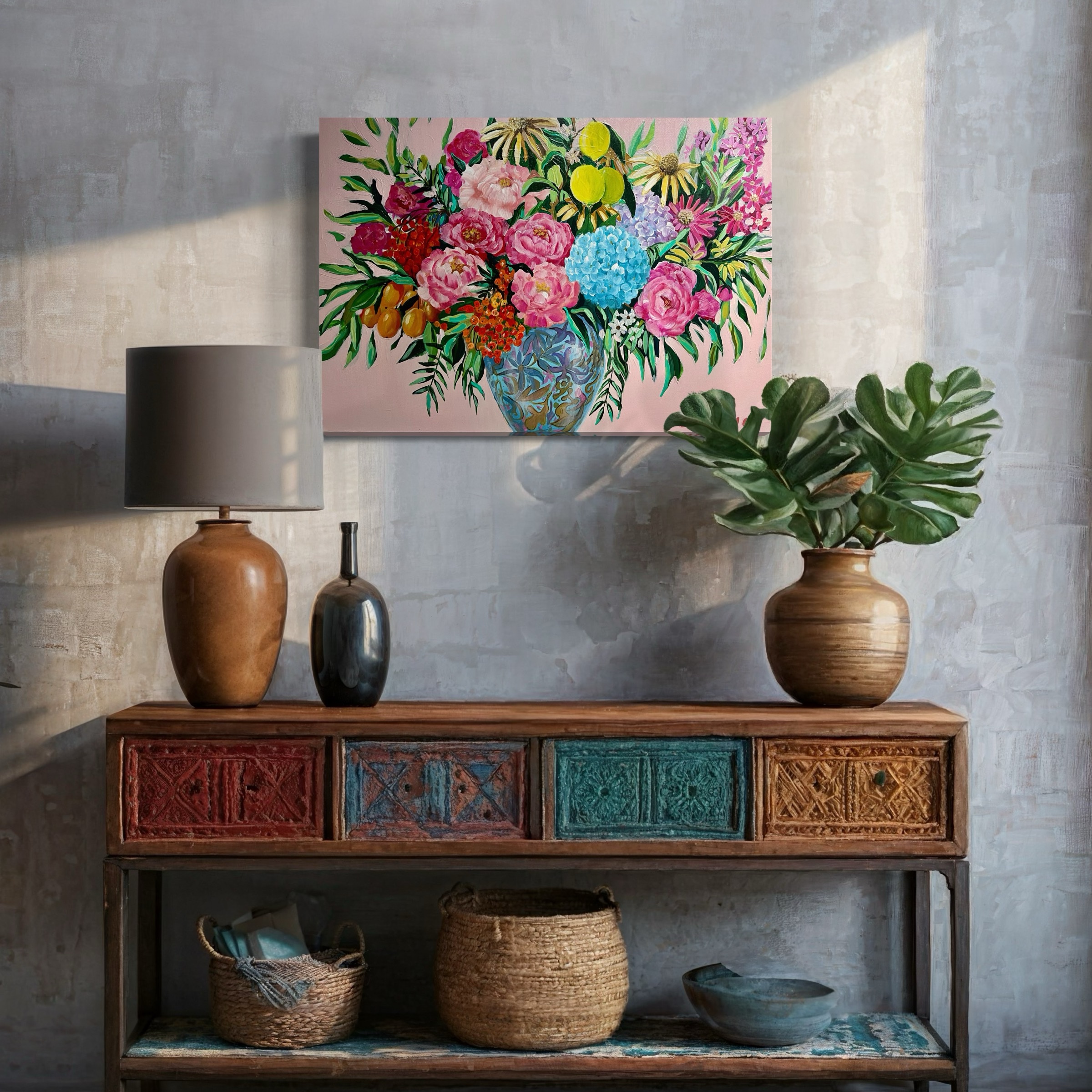 Flower Symphony: Bukiet Obfitości (wianek) 70x50cm - obrazek 6