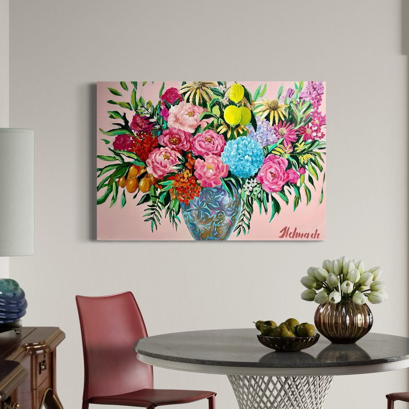 Flower Symphony: Bukiet Obfitości (wianek) 70x50cm - obrazek 7