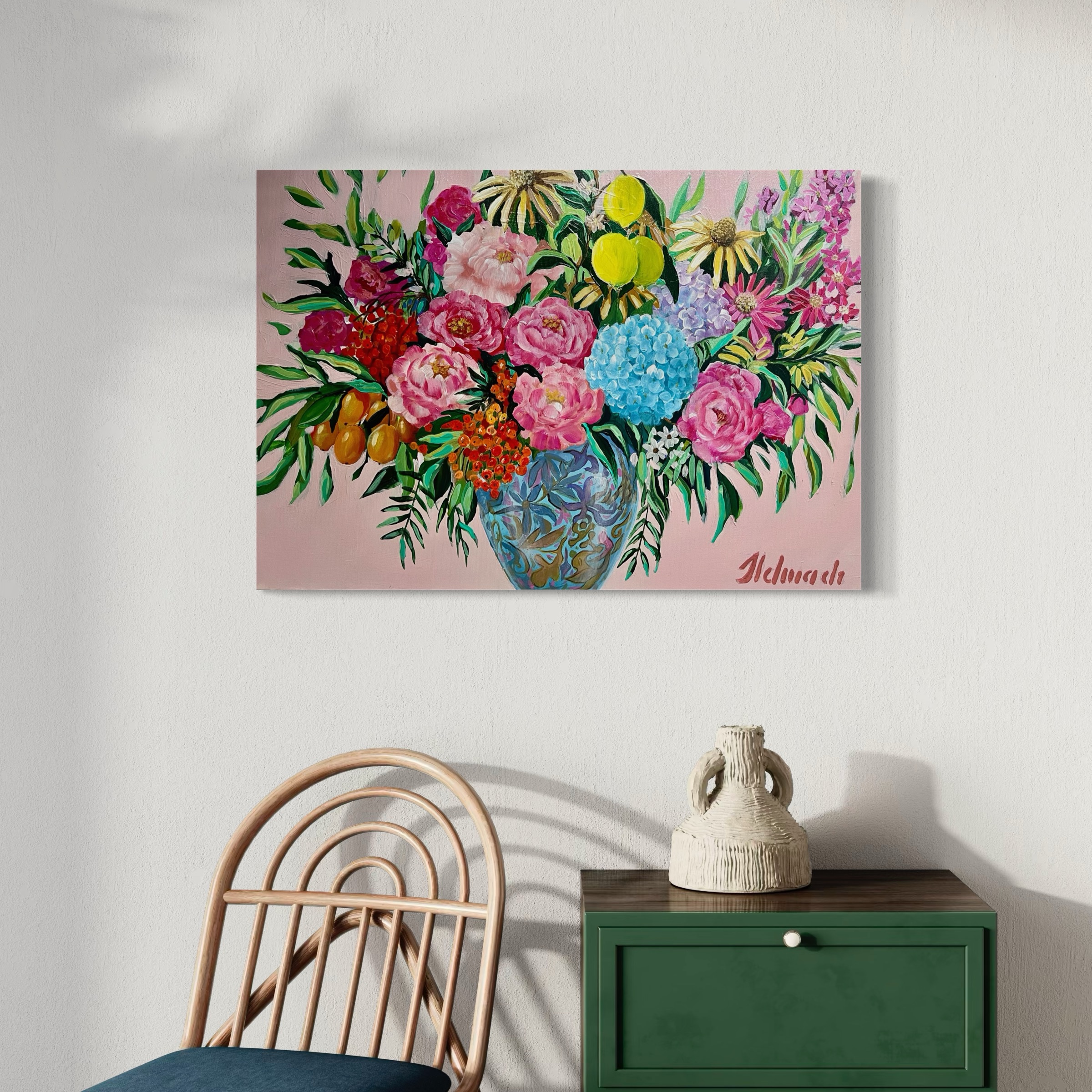 Flower Symphony: Bukiet Obfitości (wianek) 70x50cm - obrazek 9