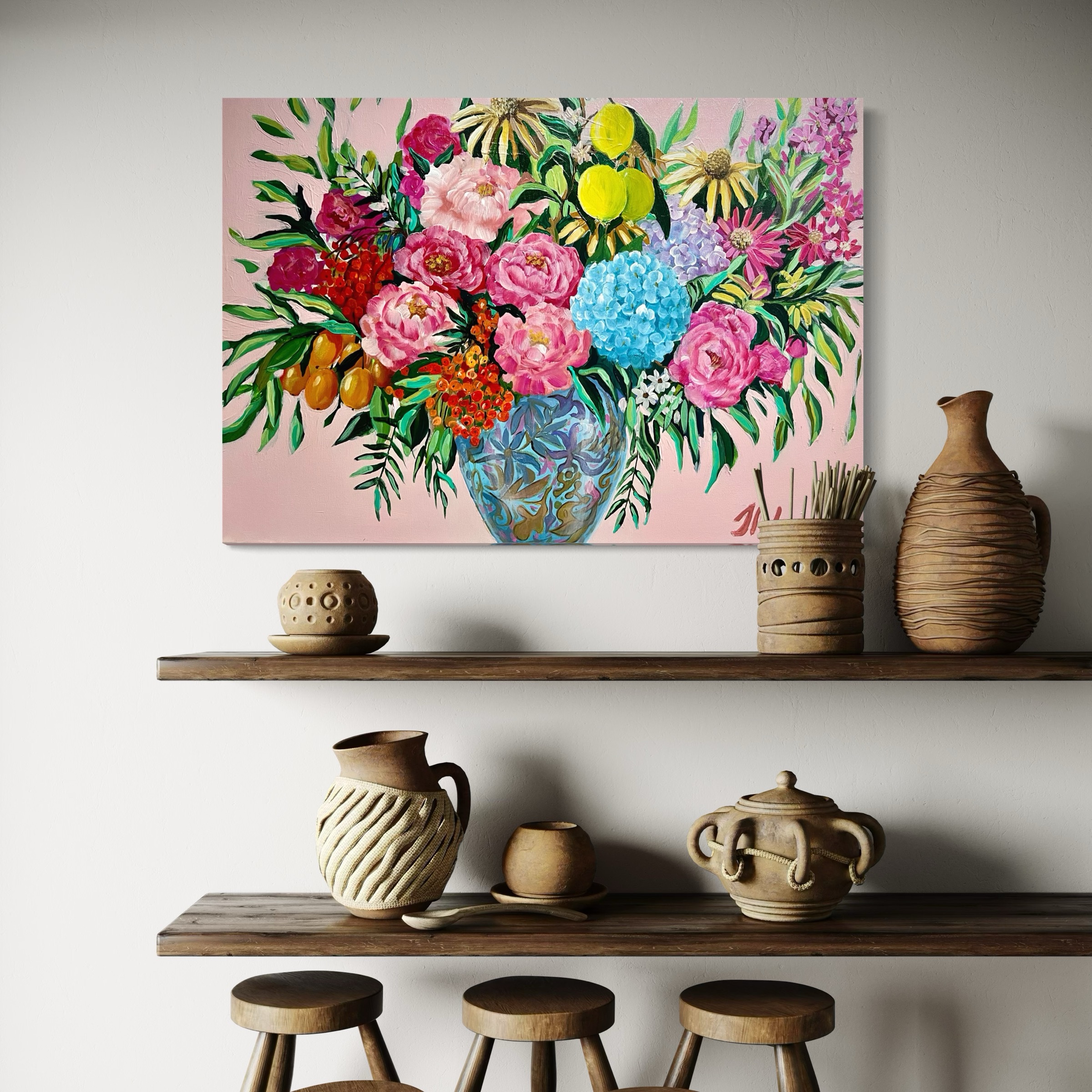 Flower Symphony: Bukiet Obfitości (wianek) 70x50cm - obrazek 3