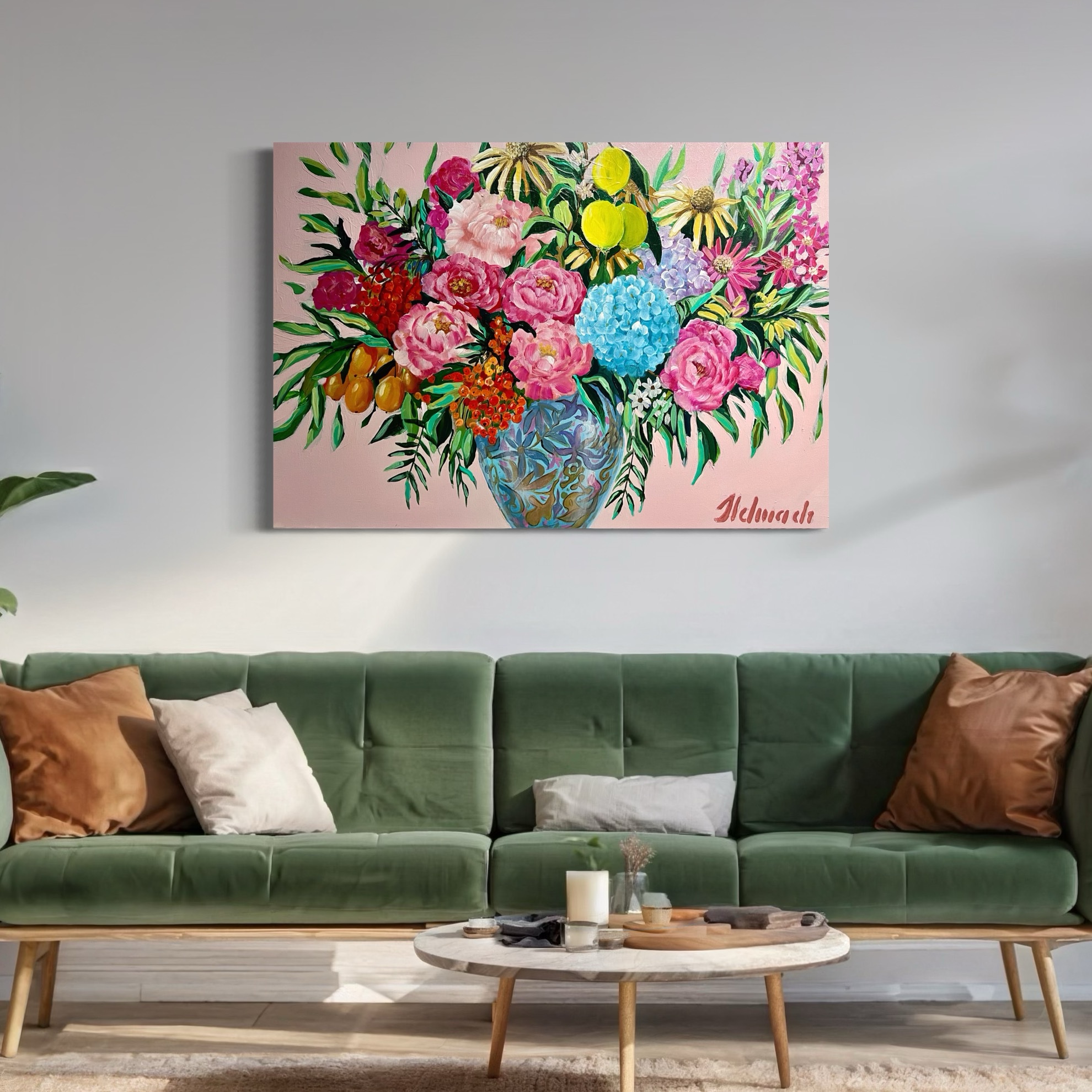 Flower Symphony: Bukiet Obfitości (wianek) 70x50cm - obrazek 2