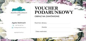 04 Voucher na obraz kwiatowy ręcznie malowany – wartość 1000 zł 60x60cm