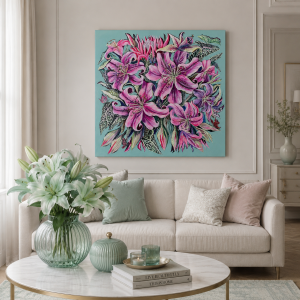 04 Lily 80x80cm, obraz na płótnie bawełnianym