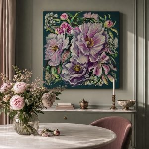 05 Wild Peony 80x80cm, obraz na płótnie 3d