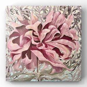 08 Peonia 110x110cm, obraz na płótnie 3d